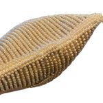 Foreign Vintage Gold Leaf Embellished Beaded Clutch Small Purse Photo 10