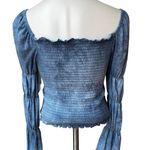 REWASH NWT,  Totally Tie Dye Smocked Ruffle-Trimmed Top Blue, Sz M Photo 7