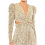 Mac Duggal NWT Metallic Puff Sleeve
Front Twist Gown Gold 27050 Sz 8 $298 Photo 4