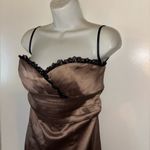 Bebe 2B  Brown Satin strapless Dress small Photo 5