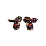 Aquazzura Bow Tie Floral Ballet Flats Size 36 Multicolor Pointed Toe Black Photo 5