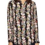 Equipment Femme Women's Size XS/TP Silk Black Floral Long Sleeve Button Up Shirt Photo 0