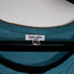 Splendid  Pima Cotton Half Bell Sleeve Ruffle Pullover Mini Tee Shirt Dress Blue Photo 1