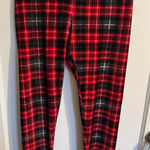 Cuddl Duds  Womens Plaid Fleece Leggings Red Black Gray Size Medium Photo 0