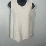 Ann Taylor  Off White Sleeveless Textured Sweater Size Medium EUC Photo 2