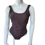Catalina  Brown Ribbed One-Piece Swimsuit (M) Photo 1