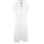 J.Crew  Cerise Midi shirt-dress in ramie White Size 10 NWT Old Money Quiet Luxury Photo 3