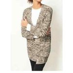 J Jill Pure Jill marled cardigan sweater kimono style brown cream Large Photo 3