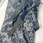 Alex Evenings  top blouse S black silver lace sequins with bow Photo 6