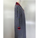 Vintage 60s 70s Cay Artley Shirt Dress Polka Dot Navy Blue Nautical Retro Size L Photo 6