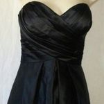 Bill Levkoff formal satin strapless black dress with pockets women Size 10 Photo 3
