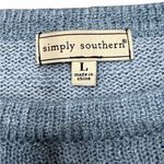 Simply Southern ✨ Women’s “LAKE” Crewneck Sweater 💦 Blue Knit | Size Large Photo 4
