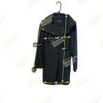 Betabrand  Women XS Charcoal Gray Hooded Button Snap Trench Coat Lagenlook Casual Photo 7