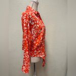 Nine West  Orange and White Tie Front Blouse Size XS Photo 12
