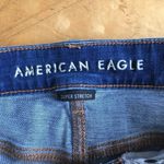 American Eagle  Blue Distressed Low Rise Denim Jean Shorts Size 4 Photo 3