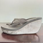 Volatile Glimpse Women's EVA Wedge Platform Thong Sandals Rhinestones Size 10 Gray Photo 5