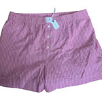 Anthropologie NWT Pajama Lounge Shorts L Pink Stripe Cozy Sleepwear Cottagecore Photo 0