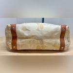 Coach  Carly Cream Signature Canvas Tan Leather Hobo Turn Lock Y2K Shoulder Bag Photo 7
