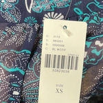 Anthropologie Haida Peasant Top Sheer Ruffle Paisley Print Blue Teal Size XS Photo 8