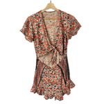 Free People  Surf Date Copper Floral Cut Out Tie Front Romper S Photo 4