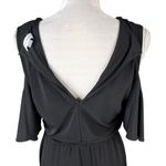 Calvin Klein Jumpsuit 8 Black Cold Shoulder Stretch Belt V-Neck Photo 4