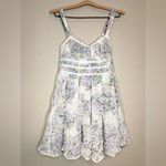For Love & Lemons  Loretta Mini Dress Ivory Milkmaid Cottagecore Floral Size S Photo 5