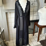 Lucie Ann Peignoir black Robe w/ matching nightgown full swing set Size L Size L Photo 11