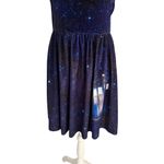 DOCTOR WHO Velvet BBC Galaxy Print Collared Dress Size Medium Blue Photo 6