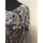 Asymmetrical Plus size 1X Short Sleeve Top Color Changing Diamonds Flowy Blue Photo 5