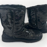 UGG  Australia Boots Classic Short Sparkle Sequin 3161 Women's Size 7 Black Photo 0