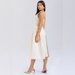 House Of CB  Paloma Vintage Cream Satin Pleated Midi Dress XL Photo 4