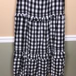 Old Navy  Women’s Buffalo Check Plaid Black White Tiered Tank Maxi Dress Photo 2