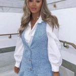 ZARA Ruffled Textured Pinafore Dress Photo 11