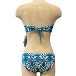 A Che Bikini Swimsuit Floral Bandeau Halter L Large New Blue Photo 1