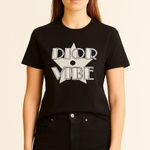 Christian Dior Dior Vibe Linen Blend Tee Shirt in Black Photo 1