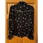 Cinq à Sept  Tumbling Carnations Black Floral Blouse - L Photo 5