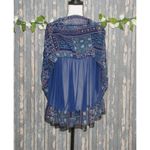 Altar'd State Crochet Blue Patchwork Sleeveless Blouse Top Size XS Flowy Photo 4