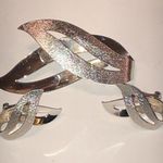 Sarah Coventry Vintage Silver Tone Clip On Earrings & Brooch Shoulder Pin Set Photo 0