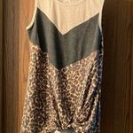 Leopard print tank top. Size medium. Tie at bottom. Photo 0