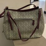 Liz Claiborne Chic Geometric Shoulder Bag with Burgundy Accents Clean! Photo 4