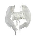 For Love & Lemons - Gabrielle Long Sleeve Top in White Photo 3