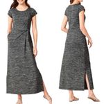 Talbots Oprah Magazine Marled Knit Drape Jersey Maxi Dress 0P Petites Cottage Photo 1