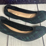 Lands' End  Womens 8 B Ballet Flat Shoe Round Toe Elastic Trim Slip On Plaid EUC Photo 0