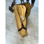 Emma Fox ‎ Designer Leather Purse Bag- Tan Brown Gold Hardware & Snap 19x15 Photo 5