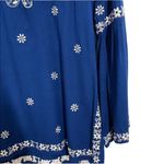 Escapada Floral Bell Sleeve Tunic Blue White Size Small Photo 2