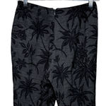 Tommy Bahama  Pants Womens 6 Black‎ Gray Floral Silk Cropped Casual Dark Floral Photo 4