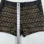 Trina Turk Geometric Tweed Faux Leather Trim Shorts Women Size 4 Photo 2