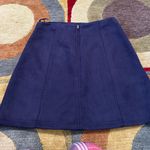 Blue Rain Dark Blue High Waisted Faux Suede Fall Style Mini Skirt Size Small Photo 2
