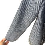 Chico's Chico’s Tweed Fringe Blazer Jacket Blue Wool Blend Textured Open Front Office 14 Photo 11