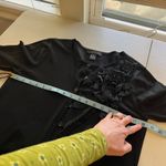 August Silk  Black Soft Embellished Floral Detail Button Front Cardigan Sweater Photo 9